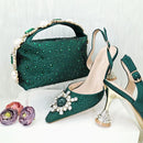 Italian Elegant Shoes With Bag To Match Set High Heels Shoes And Bag Set For Party