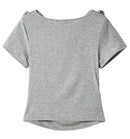 Gray short-sleeve top on a white background, Obroi