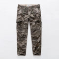 Mens Cargo Pants Camouflage Cotton Pockets and Leg Opening Zipper Loose Trousers