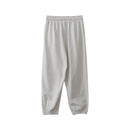 Spring and Autumn Retro Lazy Style Beaded Lace-up Sweatpants Women's Solid Color Loose Casual Elastic Waist Harem Pants