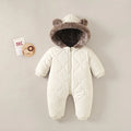 0-2 Y Baby Clothes Fur Lining Boys Rompers Fur Hoodie Girls Jumpsuit Thicken Fleece Toddler Outfit