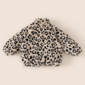 Children's Sweater Jacket Girls Winter Stylish Leopard Top Baby with Plush and Thickened