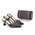 Shoes and Bag Match for Women Luxury Elegant Pointed Toe Rhinestone Bag Set for Women Italy