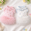 Princess Dress Dog Summer Floral Clothes Pomeranian Beautiful Pullover Sweet Puppy Skirt Dog Stuff