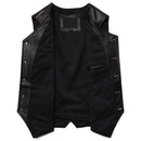 New Brown Edge Grinding V-neck Genuine Leather Vest Men's Natural Cowhide Slim Sleeveless Jacket Business Gentleman Waistcoat