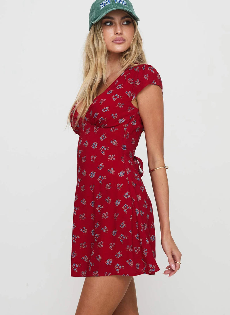 Summer Mini Dress For Women Short Dresses Woman Party Dress Floral Vacation Beach Outfit