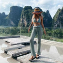 Girl Sun Hat Wide Brim Floppy Summer Hats For Women Beach Panama Straw Dome Bucket Hat Femme Shade Hat