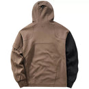 Men Functional Hoodies Hip Hop Streetwear Block Patchwork Sweatshirt Pullover Men Hoodie