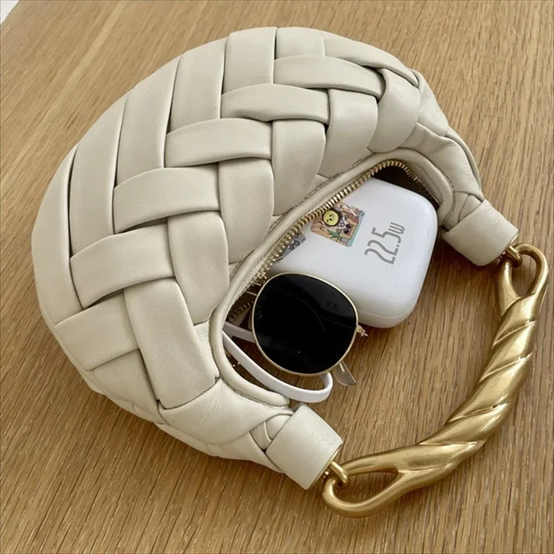 Women's Casual Small Handbag Designer Hand-woven Luxury Matte Texture Crossbody Bag