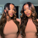 7x5 Pre Cut Lace Brown Body Wave Glueless Wig Pre Plucked Bleached Knots Natural Hairline Human Hair Wigs