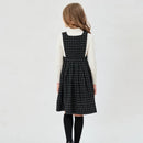 kids girls plaid winter jumper dress children teen girl Wool like fabric vest jumper dresses clothing