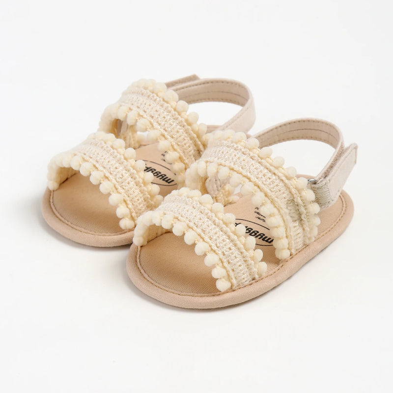 Girl sandals open toes baby shoes little girl sweet casual soft sole slippers flat shoes