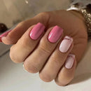 24pcs Short Square Nails Tips Spring Summer Flower Stick on False Nail Art Ballet Wearable Press on Nails