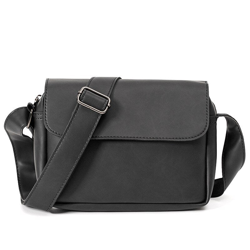 Vintage Solid Crossbody Bags Luxury Leather Waterproof Handbag New Multifunction Single Shoulder Bags For Male