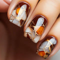 24 pieces of multi-color flower French stripes with butterfly, star and planet patterns, detachable false nails, pressed nails,