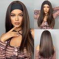 Long Blonde Headband Wig Ombre Blonde Straight Hair Wigs Natural Looking Heat Resistant Fiber for Daily Use