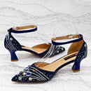 Elegant Design Pointy Heels with Rhinestone-Embellished Laurel Shape - Comfortable & Durable for Every Occasion