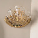 Luxury Wall Light Brass Shell Creative Glass Retro Living Room Bedroom Foyer Corridor Mirror Wall Lamp