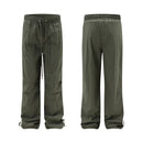 Men Solid Pants Pleated Pants Casual Drawstring Waist Quick Drying Trousers