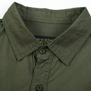 Summer New Men Military Tactical Short-sleeved Shirt Cotton Casual Loose Top Men Lapel Solid Single-breasted Shirt
