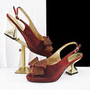 Elegant Women High Heels for Peep Toe Sandals Design Shoes and Bags Matching