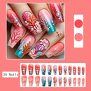 Summer Fresh False Nails Tips Long Cute Underwater World Press On Nails Ocean Series Wearable Nails Coral Nails