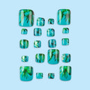24pcs Summer Press on Toenails Coconut tree Spice Girls Fake Toe Nails