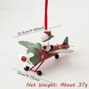 Retro Christmas Pendant Antique Style Santa Claus Airplane Christmas Tree Hanging Decoration