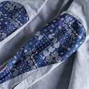 Men Shirt Pure Cotton Flower Patchwork Sleeves Uniform Light Work Safari Style Shirts Mens Tops Shirt