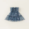 Toddler Girls Summer Sleeveless Tulle Dress Floral Sequin Mesh Ruffle Tiered Sundress Birthday Princess Outfit