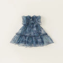 Toddler Girls Summer Sleeveless Tulle Dress Floral Sequin Mesh Ruffle Tiered Sundress Birthday Princess Outfit