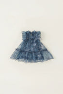 Toddler Girls Summer Sleeveless Tulle Dress Floral Sequin Mesh Ruffle Tiered Sundress Birthday Princess Outfit