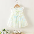 Newborn Girl Dress summer Layered Princess Dress baby Flower Bow Dress for Baby Girl
