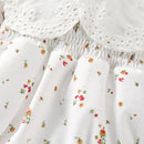 Baby Girls Clothing Girl Romper Short Sleeve Doll Collar Button Closure Flower Casual Summer Jumpsuits Outfit