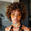 Curly Human Hair Pixie Cut Wig Short Bob with Bangs Natural Black Women Rose Curly