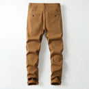 Men's Casual Pants Stretch Cotton Regular Straight Pockets Designer Trousers