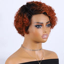 Hair Wigs Long Pixie Cut Curly Bob Side Part Lace Front For Women Remy Hair Wigs