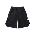 Black cargo shorts on a white background, Obroi