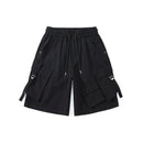 Black cargo shorts on a white background, Obroi