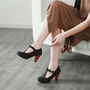 Women's T-Strap Round Toe Pumps, Elegant Dress Heels