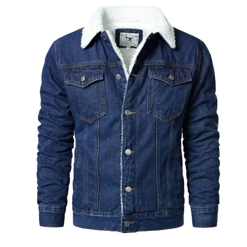 Men Denim Jackets Slim Casual Denim Coats Thicker Winter Jean Jackets Warm Coats