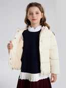 Little Girls Puffer Winter Jacket Toddler Girls Faux-Down Fleece Lined Mid-Weight Cute Water-Resistant Coat