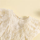 Infant Baby Girl Romper Dress Layered Ruffled Hem Summer Floral Lace Jumpsuit for Newborn Toddler Clothes