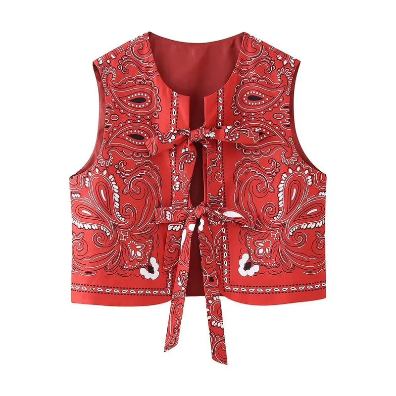 Spring Of The Season Women's Vest Top round Neck Sleeveless Belted Outerwear