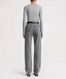 Classic Tee Ribbed Knitted Cotton Top U-Neck T-Shirt For Women