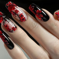 24pcs/set Medium long fake nails Swan fish flowers for summer season gradient almond square ballet tips press on false nails