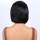 Clearance Black Short Straight Bob Right Side Part Lace Human Hair Wigs For Women Hair Wigs