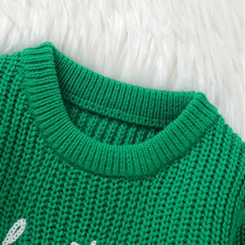 Baby Boys Girls Christmas Sweater Toddler Kids Long Sleeve Pullover Tops Spring Casual Knitted Sweater