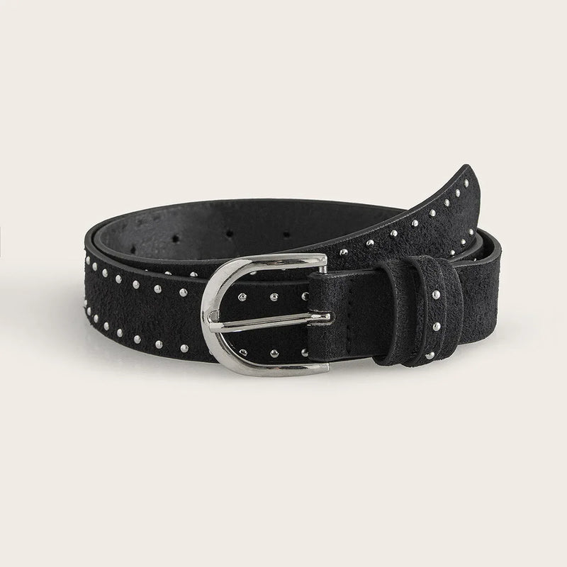 Women Rivets Western Style Cowgirl Belt Decorative Accessory