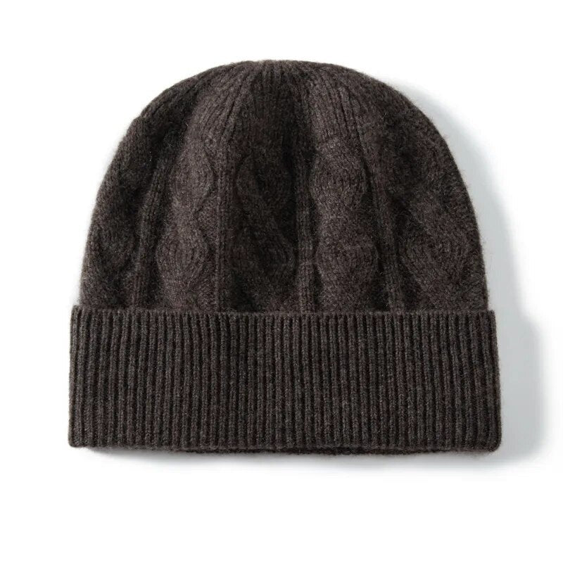 Cashmere Hat For Women and Men Winter Warm Soft Beanies Cap Female Cashmere Knitted Hat Outdoor Hats